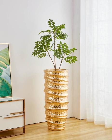 421118 MOMBETSU Ваза декоративная золотая пластик H900 421118 MOMBETSU Ваза декоративная золотая пластик H900