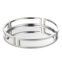 427019 SAVANT Декоративный поднос металл хромированный L380 B380 H65