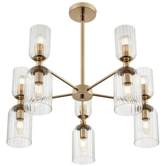 6586/10 MODERNI LN24 золото/прозрачный, металл/стекло Люстра подвесная E14 10*40W 220V KASSIA