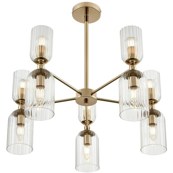 6586/10 MODERNI LN24 золото/прозрачный, металл/стекло Люстра подвесная E14 10*40W 220V KASSIA