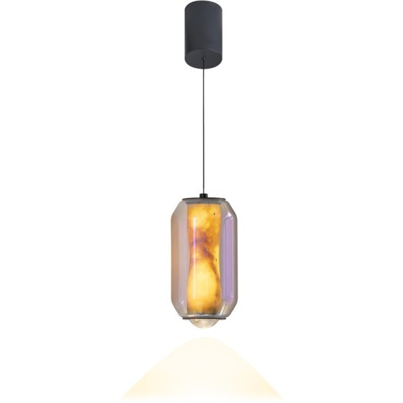 4036/00/01P Stilfort Geolight (Джеолайт) Черный подвесной светильник с прозрачным каменным плафоном LED