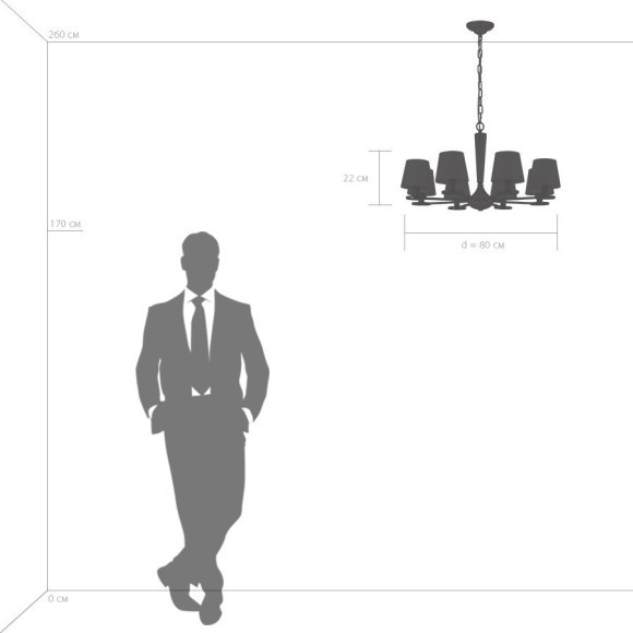 Люстра подвесная Lightstar 707081 Perla под лампы 8xE14 320W
