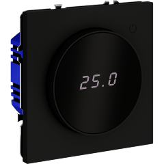 Терморегулятор электронный VOLTUM S70 с индикацией и датчиком, для теплого пола, (черный матовый)