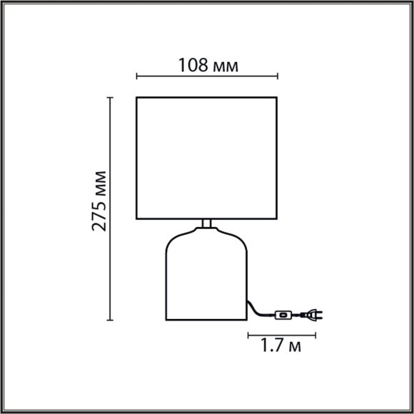 8148/1T MODERNI LN25 серый, керамика/текстиль Настольная лампа Е27 1*60W 220V MRAMAO