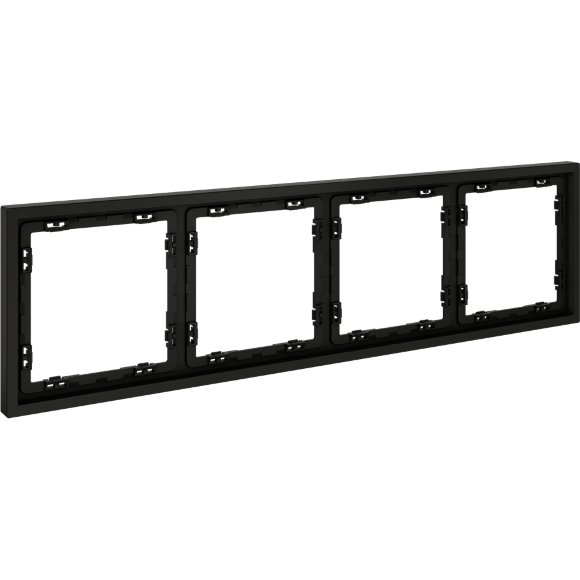 Рамка пластиковая VOLTUM S70 на 4 поста, (черный матовый)
