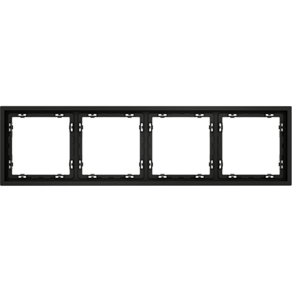 Рамка пластиковая VOLTUM S70 на 4 поста, (черный матовый)