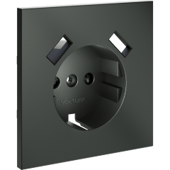 Накладка для розетки с заземлением и защитными шторками, с USB A+A, S70 (титан)