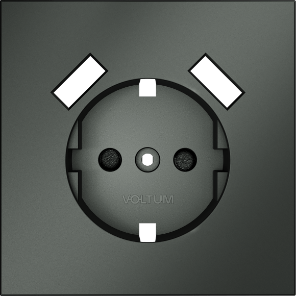 Накладка для розетки с заземлением и защитными шторками, с USB A+A, S70 (титан)