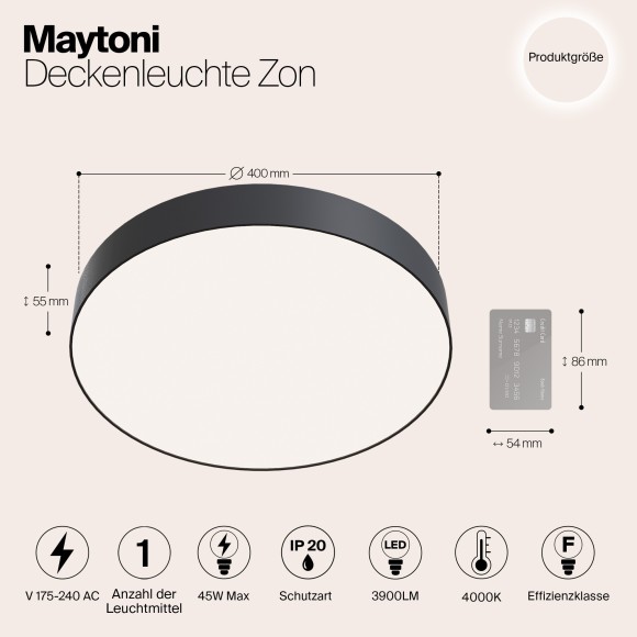 Накладной потолочный светильник Maytoni C032CL-L48B4K Zon светодиодный LED 45W Накладной потолочный светильник Maytoni C032CL-L48B4K Zon светодиодный LED 45W