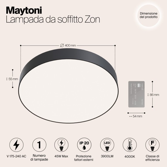 Накладной потолочный светильник Maytoni C032CL-L48B4K Zon светодиодный LED 45W Накладной потолочный светильник Maytoni C032CL-L48B4K Zon светодиодный LED 45W