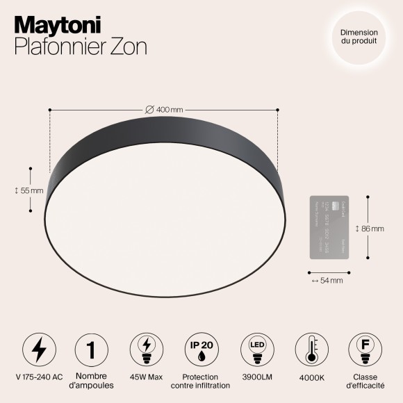 Накладной потолочный светильник Maytoni C032CL-L48B4K Zon светодиодный LED 45W Накладной потолочный светильник Maytoni C032CL-L48B4K Zon светодиодный LED 45W