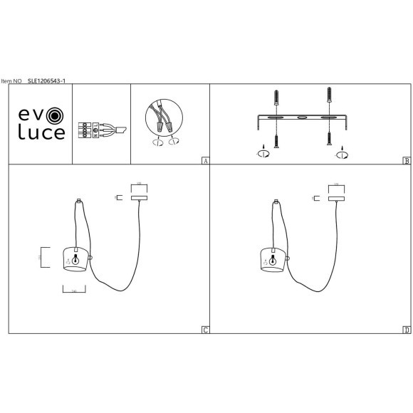 SLE120643-01 Подвес Черный/Черный E27 1*40W TRIESTE