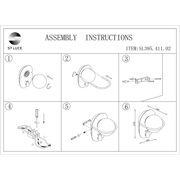 SL395.411.02 Бра ST-Luce Черный/Белый LED 1+1*8+3W 4000K DONOLO