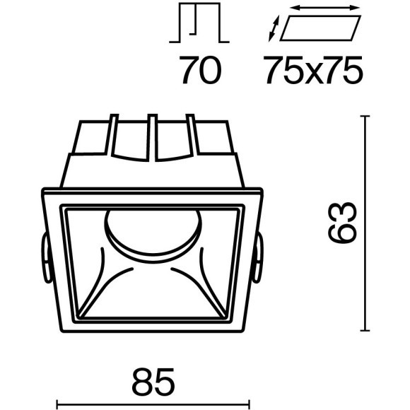 Встраиваемый светильник Alfa LED DL043-01-15W4K-SQ-W