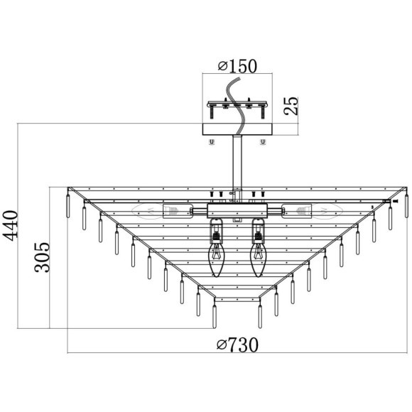 Люстра на штанге Maytoni MOD130CL-14G Mazzo под лампы 14xE14 40W