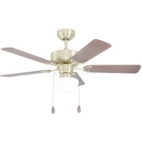 35075 Вентилятор потолочный со светильником CADIZ, 1X40W(Е27), Ø1070, сталь, латунь/ стекло, белый