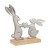 427366 Фигурка Зайцы AMOATSY L235, B70, H210 алюминий, дерево манго, серебряный, натуральный