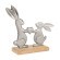 427366 Фигурка Зайцы AMOATSY L235, B70, H210 алюминий, дерево манго, серебряный, натуральный