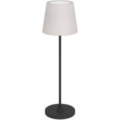 75937 Аккум. настольн лампа сенсорн., димм. LEONERO, H340, 3,8W(LED), 2400K, 3000K, 4000K, 300lm, сталь, черный/текстиль, бежевый