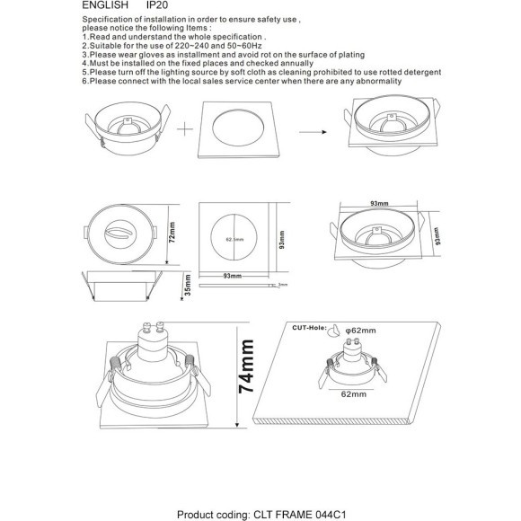 Декоративная рамка Crystal Lux CLT FRAME 044C1 GO