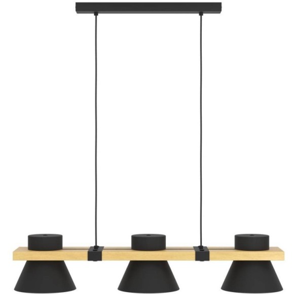 43956 Люстра MACCLES, 3X15W (E27), L780, B180, H1100, сталь, дерево, черный, коричневый 43956 Люстра MACCLES, 3X15W (E27), L780, B180, H1100, сталь, дерево, черный, коричневый