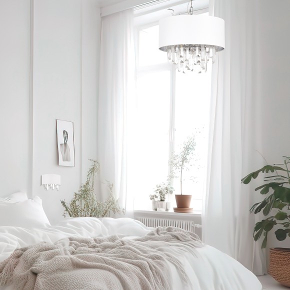 SLE1120-101-02 Светильник настенный Хром/Белый E14 2*40W DAHLIA