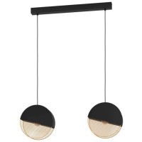 43812 Подвесной потолочный светильник (люстра) MUMLES, 2X40W, E27, L860, B90, H1100, сталь, черный, золотой