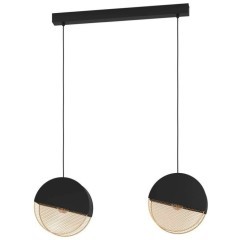 43812 Подвесной потолочный светильник (люстра) MUMLES, 2X40W, E27, L860, B90, H1100, сталь, черный, золотой