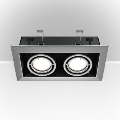 Встраиваемый светильник Maytoni DL008-2-02-S Metal Modern под лампы 2xGU10 50W Встраиваемый светильник Maytoni DL008-2-02-S Metal Modern под лампы 2xGU10 50W