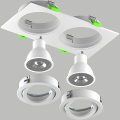 Светильник белый встраиваемый MR16/GU10 2 лампы макс 12Вт Singo Base Lightstar 011616 Светильник белый встраиваемый MR16/GU10 2 лампы макс 12Вт Singo Base Lightstar 011616