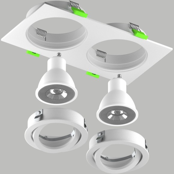 Светильник белый встраиваемый MR16/GU10 2 лампы макс 12Вт Singo Base Lightstar 011616