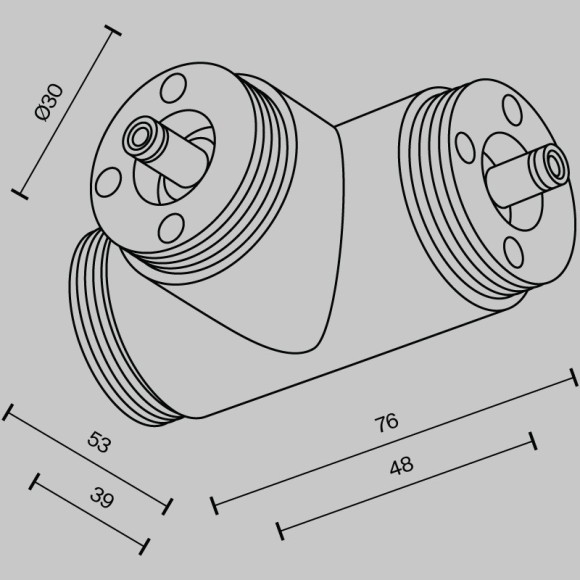 T-образный плоский коннектор для системы Maytoni Shelf без ввода питания CA015TC-B