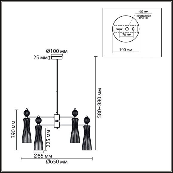 Люстра потолочная Е14 6*40W Lumion EMILY 8268/6 Люстра потолочная Е14 6*40W Lumion EMILY 8268/6