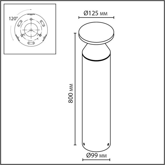Ландшафтный светильник IP65 LED 12W 670Лм 3000K 120° COIL 7119/12GLA