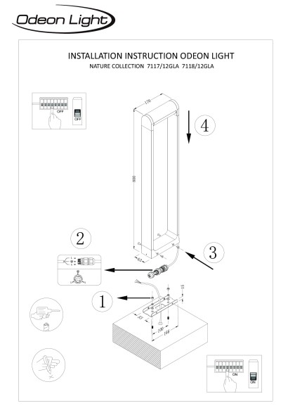 Ландшафтный светильник IP65 LED 12W 797Лм 3000K 115° 220-240V TWINSET 7117/12GLA