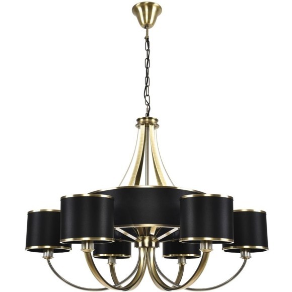 8406/9 Люстра с черными тканевыми плафонами Lumion E14 6*40W + G9 3*20W 220V DEMETRA