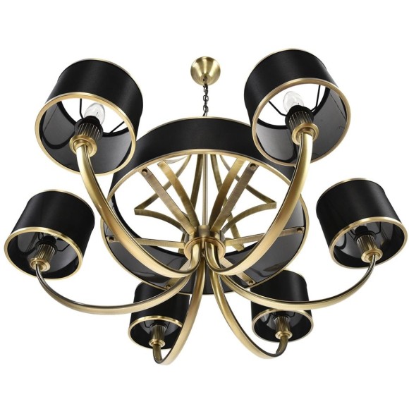 8406/9 Люстра с черными тканевыми плафонами Lumion E14 6*40W + G9 3*20W 220V DEMETRA