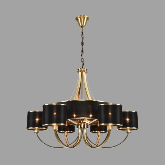 8406/9 Люстра с черными тканевыми плафонами Lumion E14 6*40W + G9 3*20W 220V DEMETRA