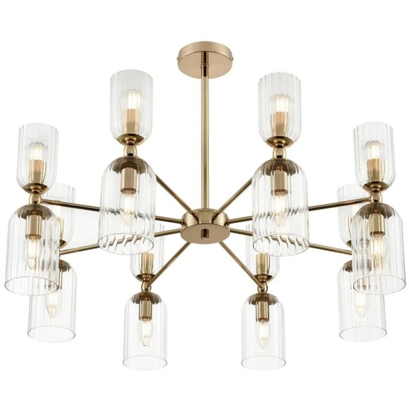 6586/16 MODERNI LN24 золото/прозрачный, металл/стекло Люстра подвесная E14 16*40W 220V KASSIA