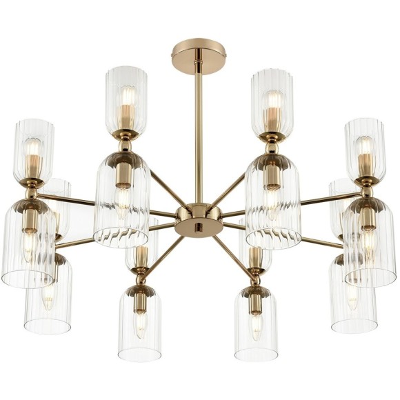 6586/16 MODERNI LN24 золото/прозрачный, металл/стекло Люстра подвесная E14 16*40W 220V KASSIA