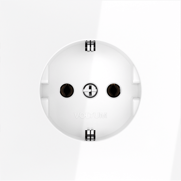 Розетка встраиваемая VOLTUM S70 с заземлением 16А, (белый глянцевый)