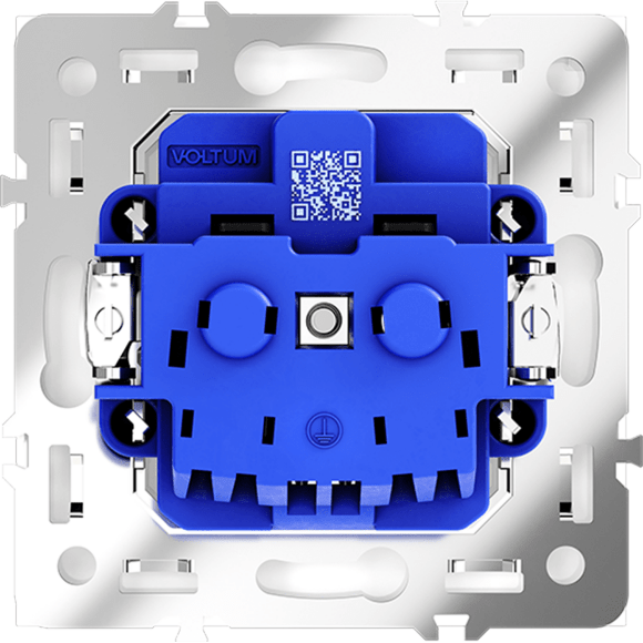 Розетка встраиваемая VOLTUM S70 с заземлением 16А, (белый глянцевый)