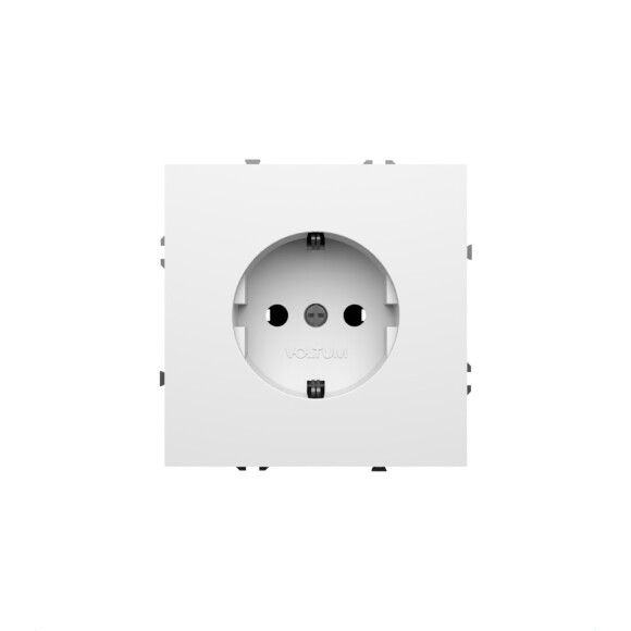 Розетка встраиваемая VOLTUM S70 с заземлением 16А, (белый глянцевый)