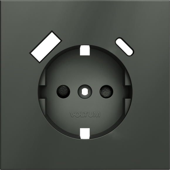 Накладка для розетки с заземлением и защитными шторками, с USB A+C, S70 (титан)