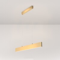 Линейный подвесной светильник Maytoni Step P010PL-L23G3K LED 23Вт 3000K 1600Лм 120° CRI80 золотой матовый металлический корпус, макс. высота 100 см, двойной свет (вниз основной + вверх)