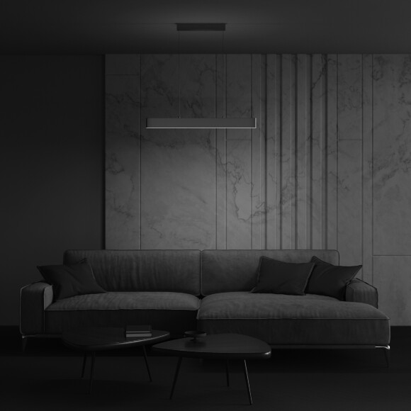 Линейный подвесной светильник Maytoni Step P010PL-L23G3K LED 23Вт 3000K 1600Лм 120° CRI80 золотой матовый металлический корпус, макс. высота 100 см, двойной свет (вниз основной + вверх)