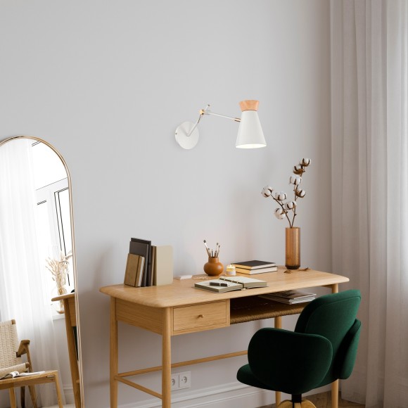 SLE1252-504-01 Прикроватная лампа Белый, Золотистый/Белый, Дерево E27 1*60W ALFEO SLE1252-504-01 Прикроватная лампа Белый, Золотистый/Белый, Дерево E27 1*60W ALFEO