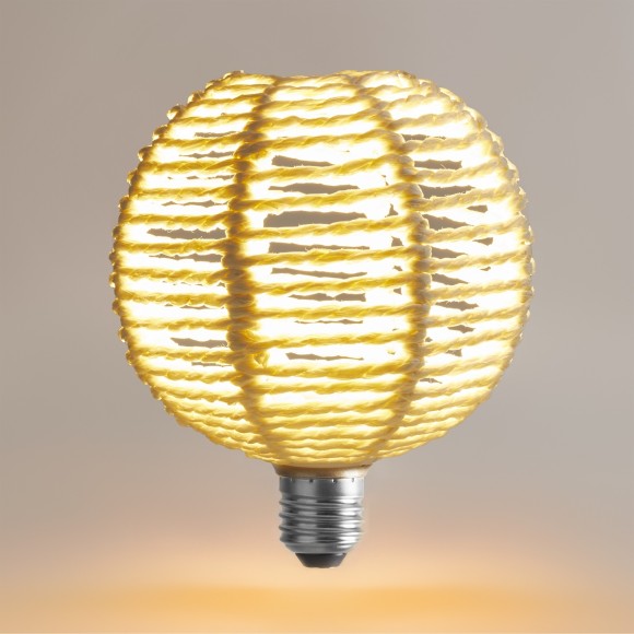 Voltega DIY.Bulbs VG10-BRA240E27warm4W-F-W арт. 8571 Декоративная филаментная LED-лампа E27, 4 Вт, 3000К, CRI 80, 350 лм, IP20, плафон из веревки (ткани), не диммируемая