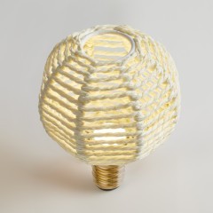 Voltega DIY.Bulbs VG10-BRA240E27warm4W-F-W арт. 8571 Декоративная филаментная LED-лампа E27, 4 Вт, 3000К, CRI 80, 350 лм, IP20, плафон из веревки (ткани), не диммируемая