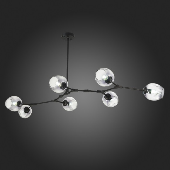 SLE154843-07 Светильник подвесной Черный/Дымчатый E27 7*40W RAMETTO SLE154843-07 Светильник подвесной Черный/Дымчатый E27 7*40W RAMETTO